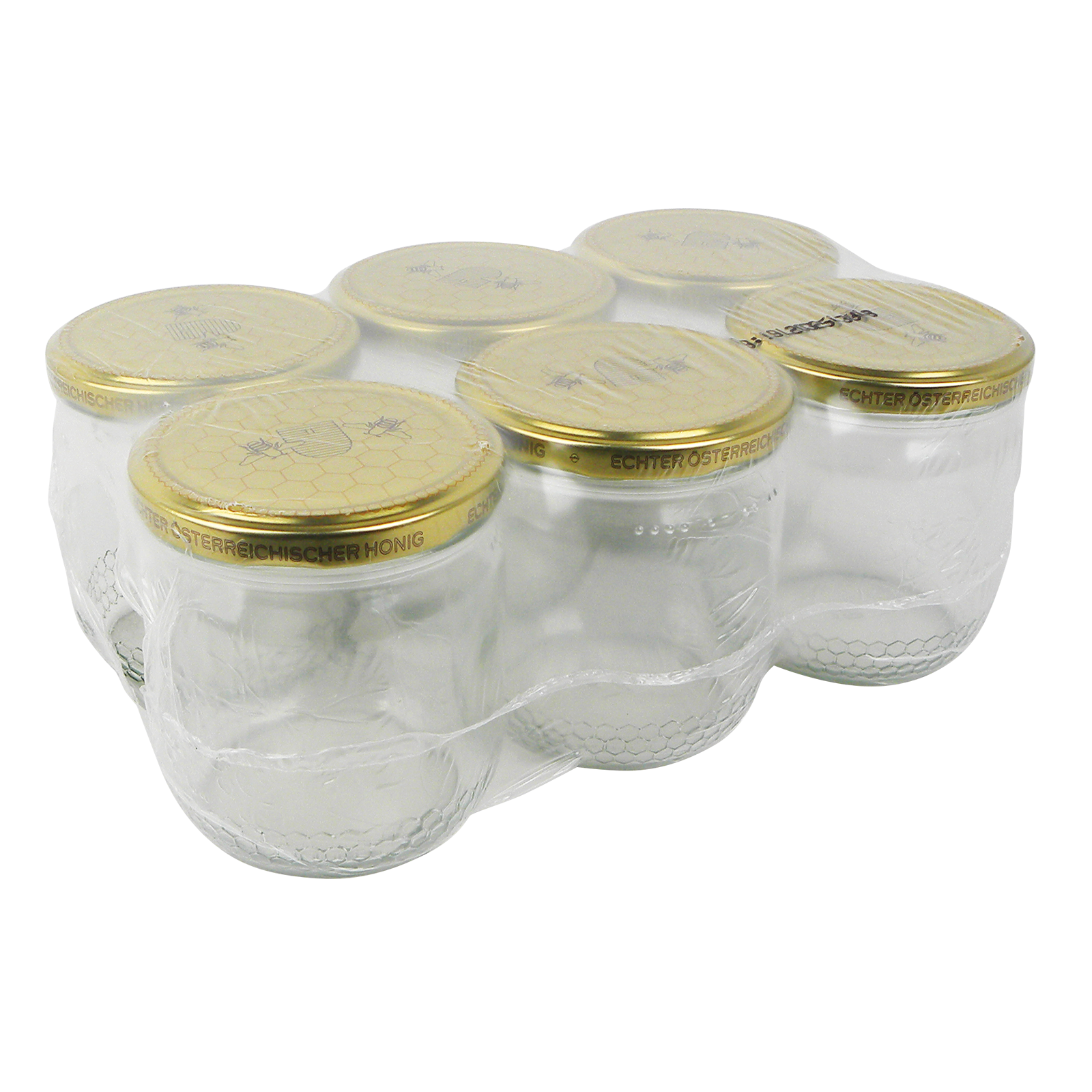 Pot de miel 6pcs. avec couvercle en nid d'abeille 