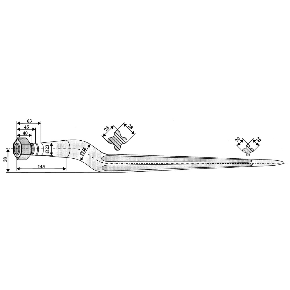 Silozinke 810mm passend zu Weidemann, Sternprofil