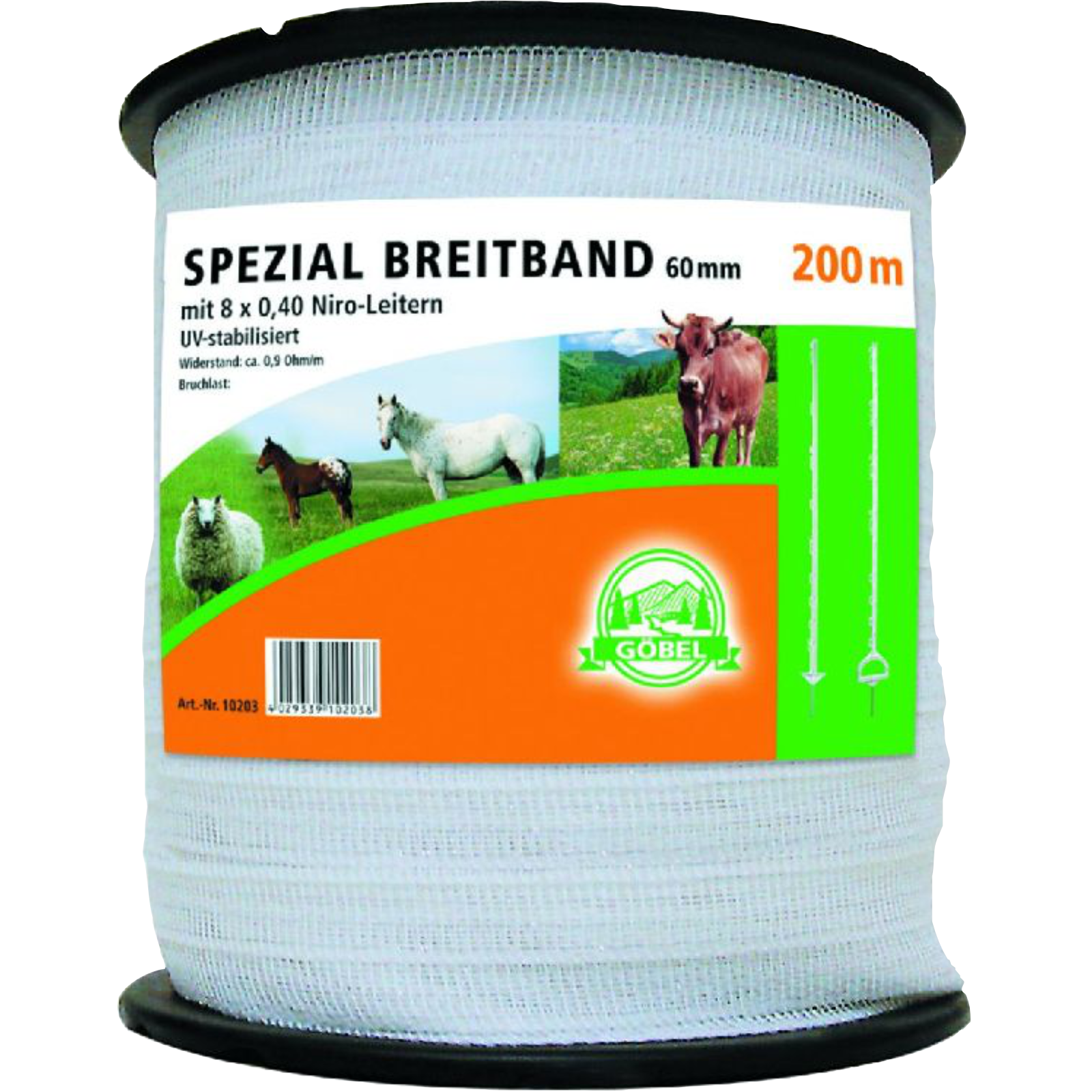 Weidezaunband weiß extrabreit, 60 mm / 200 m