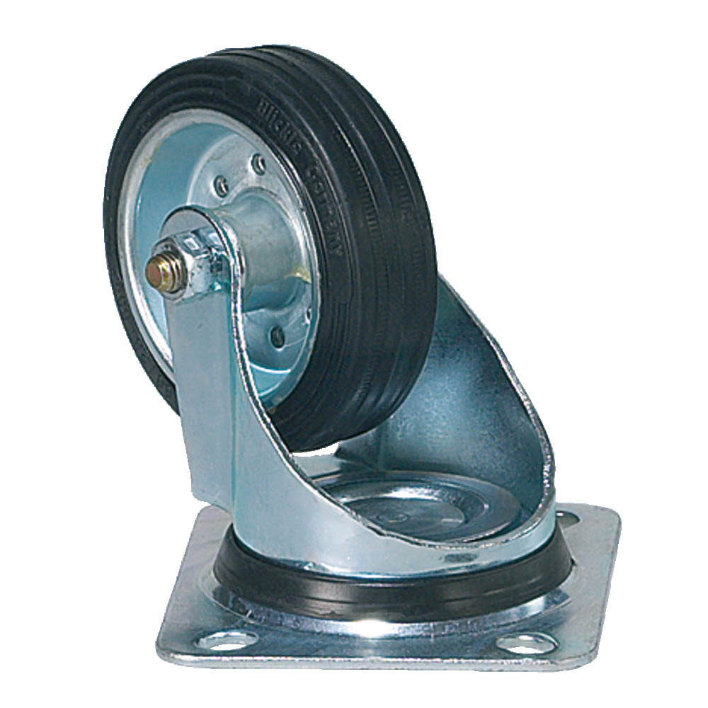 Swivel castor with solid rubber tires
