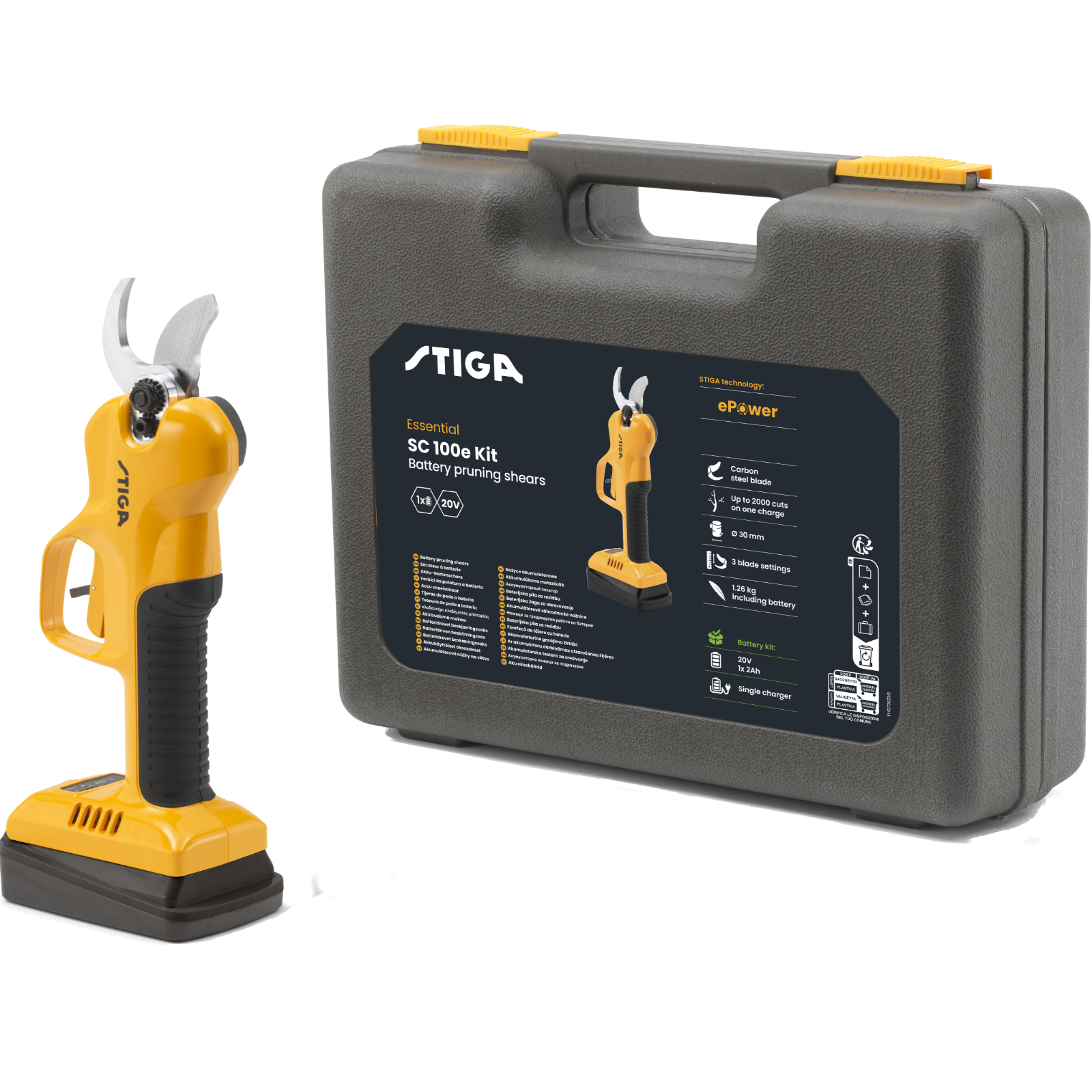  Branch shears SC 100e 20V with small 2 Ah battery and charger 
