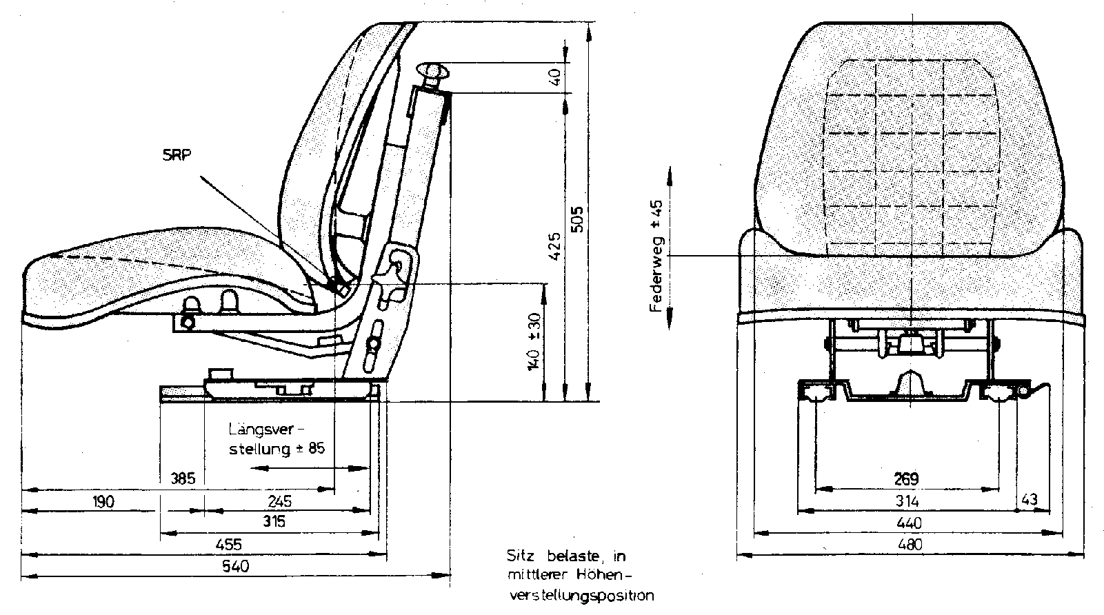 Traktorsitz / Schleppersitz KLEPP 1050E
