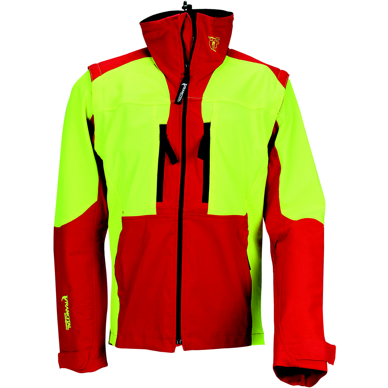 Forstjacke PLATIN rot-gelb