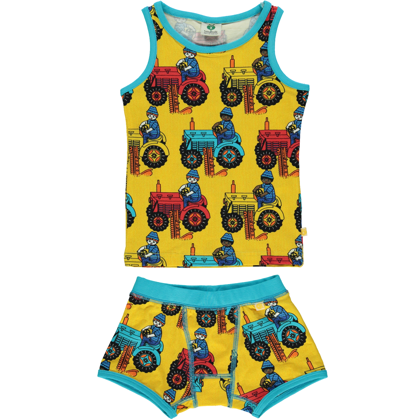 Unterwäsche Traktor gelb/blau