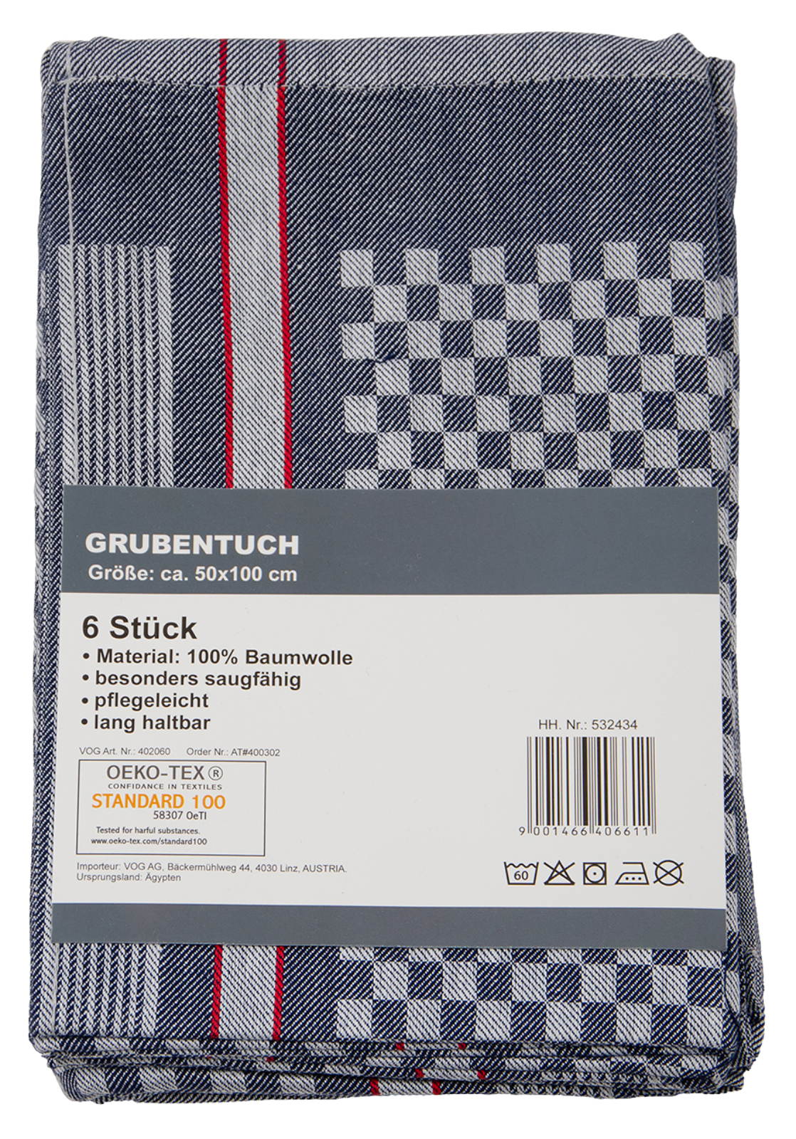 Pit Towels, 6-Pack, 50 x 100 cm
