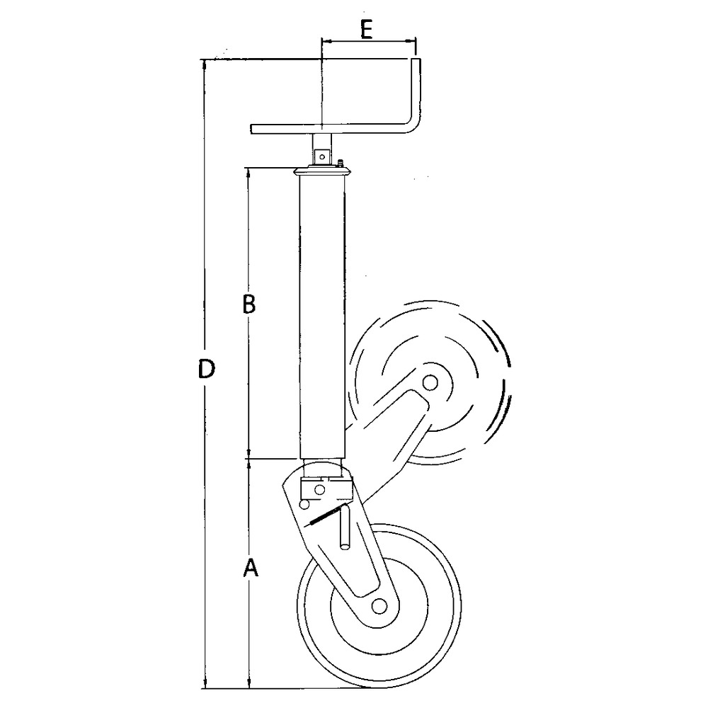 Stützrad mit Stahlblechrad 2000kg