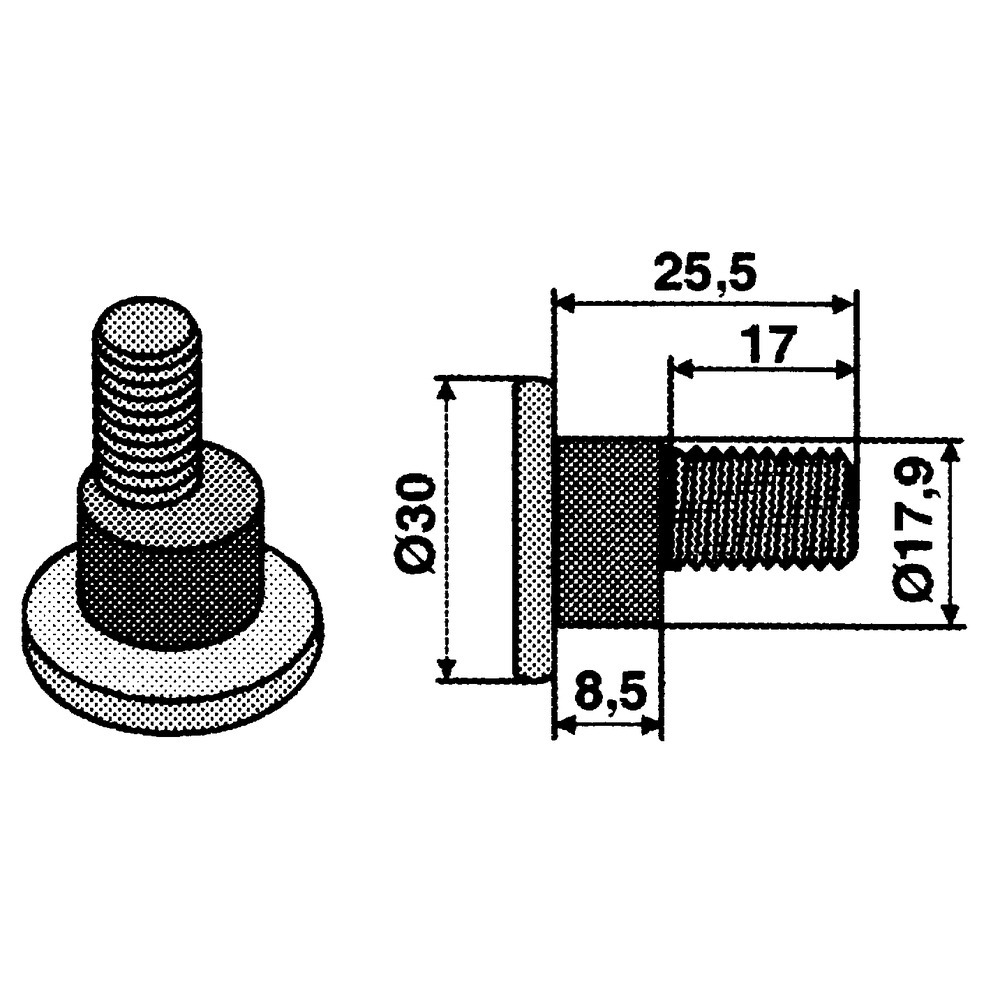 Boulon de lame adaptable sur FELLA, JOHN DEERE, NEW HOLLAND, VICON