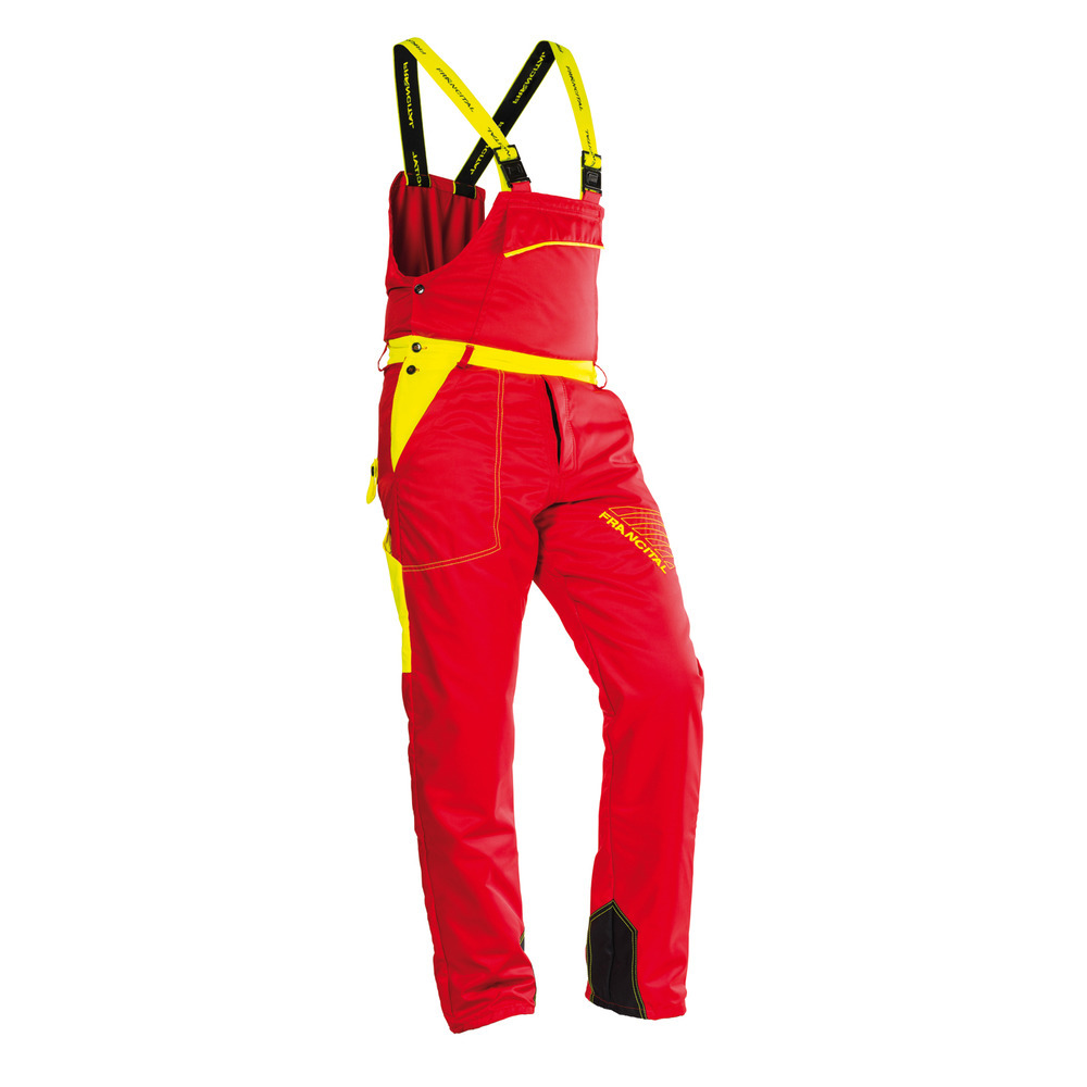 Schnittschutzhose SILBER rot Latzhose