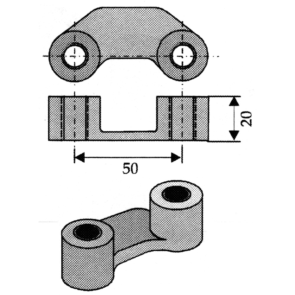 U-nut M16x1.5, hole spacing 50mm