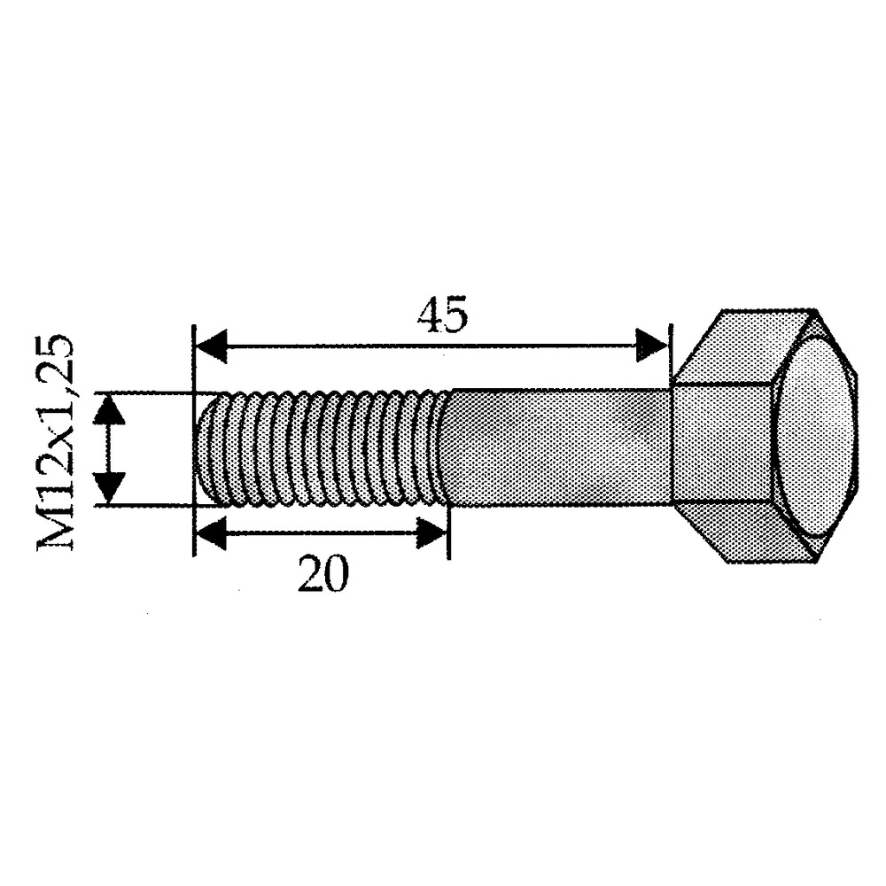 Schraube M12x1,25x45/12.9