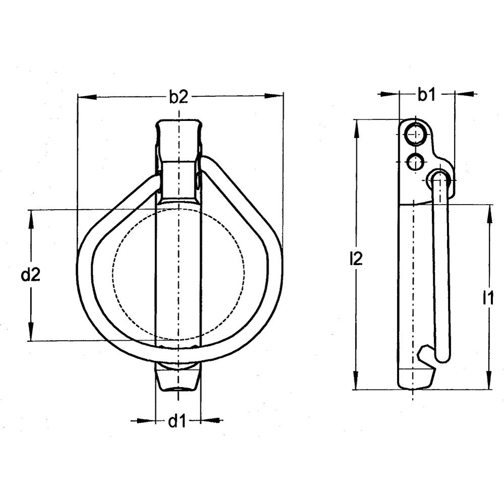 Sicherheitsklappstecker, mit Sicherheitsraste