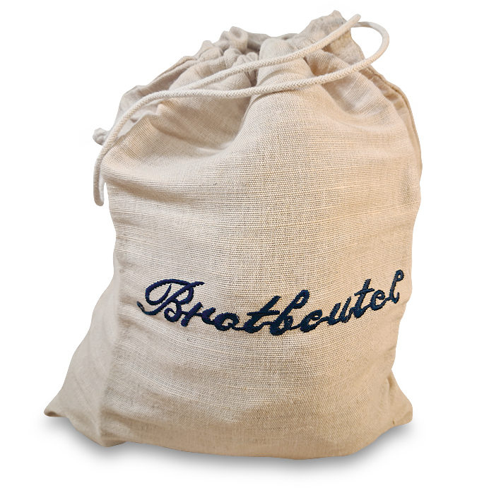 Brotbeutel blau Naturleinen 35x42cm