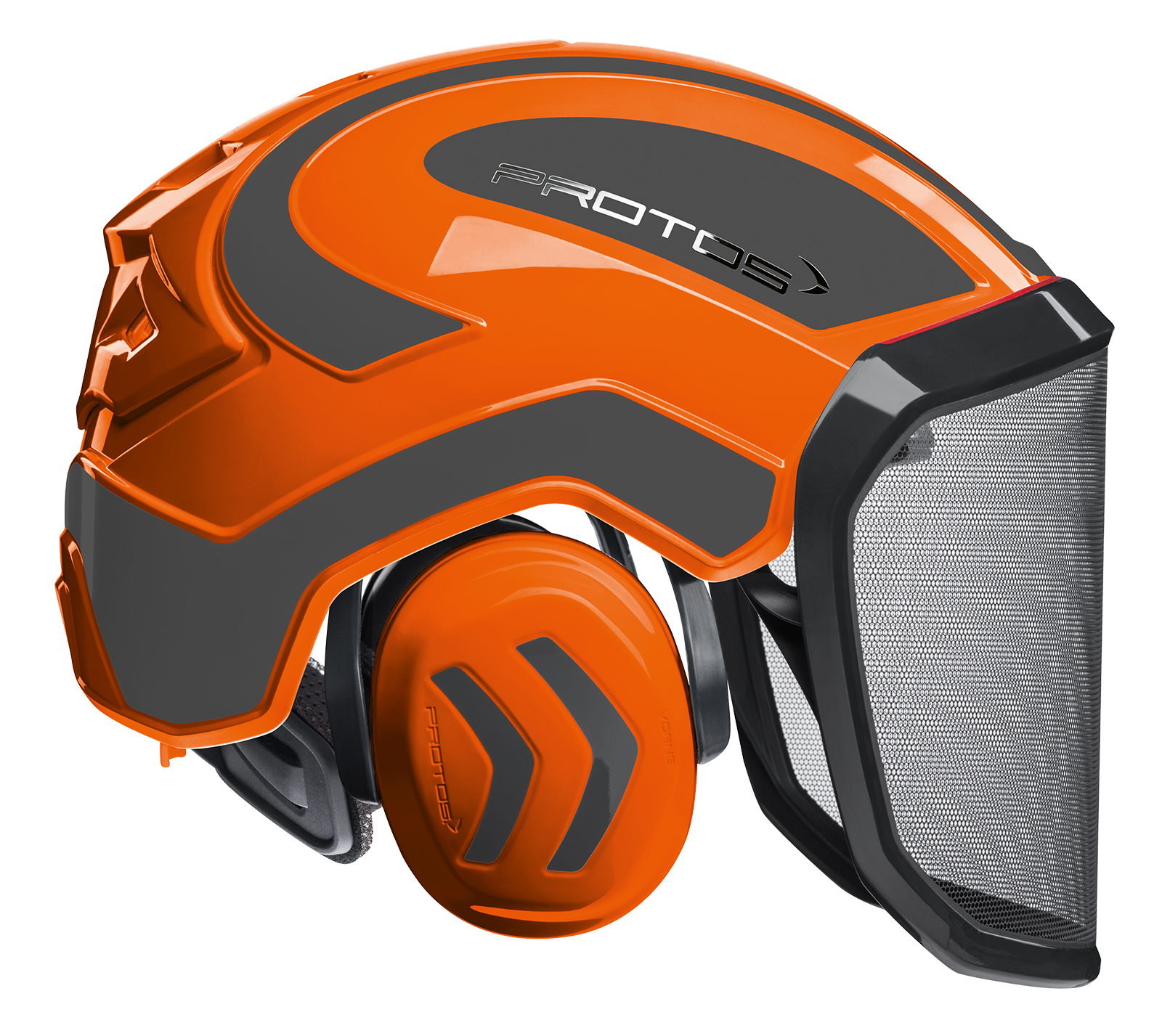 Casco da bosco Profi Protos Integral arancione/grigio