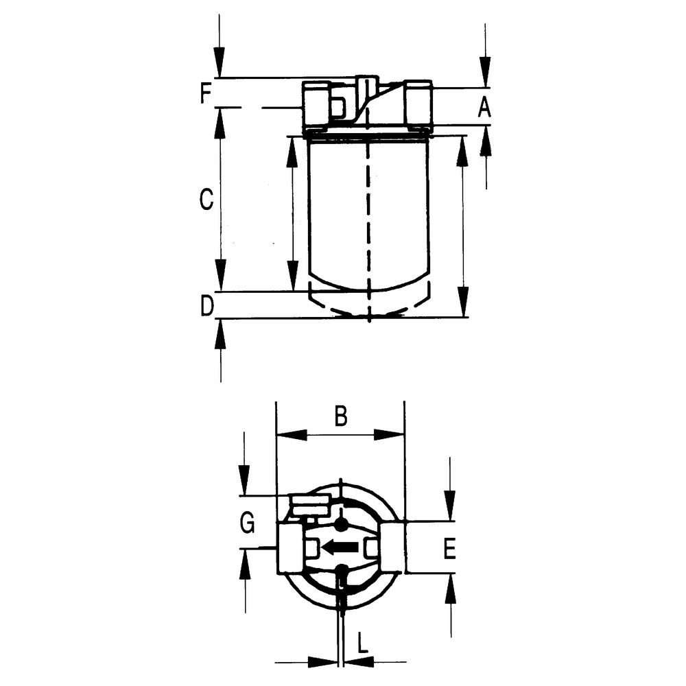 Saugfilter für Leitungseinbau