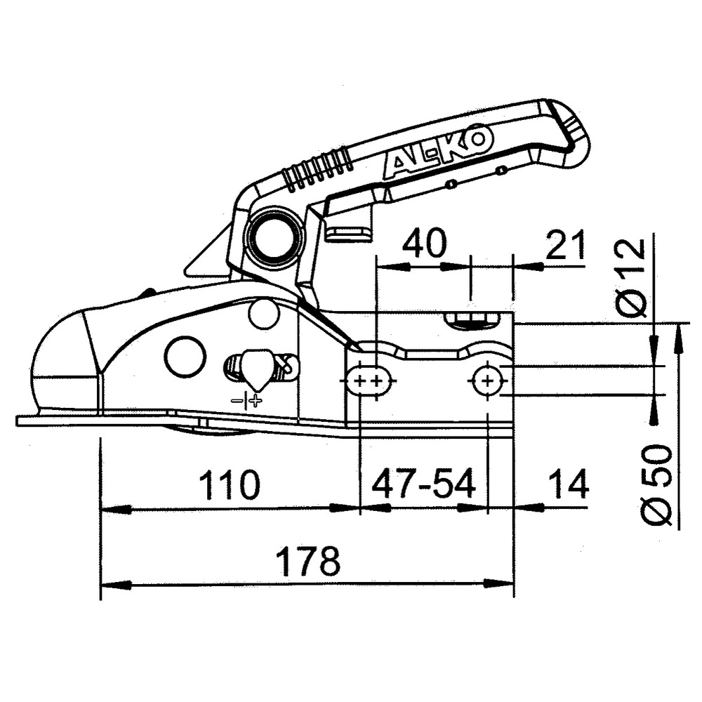 PKW-Anhängerkupplung AK161 für gebremste Anhänger