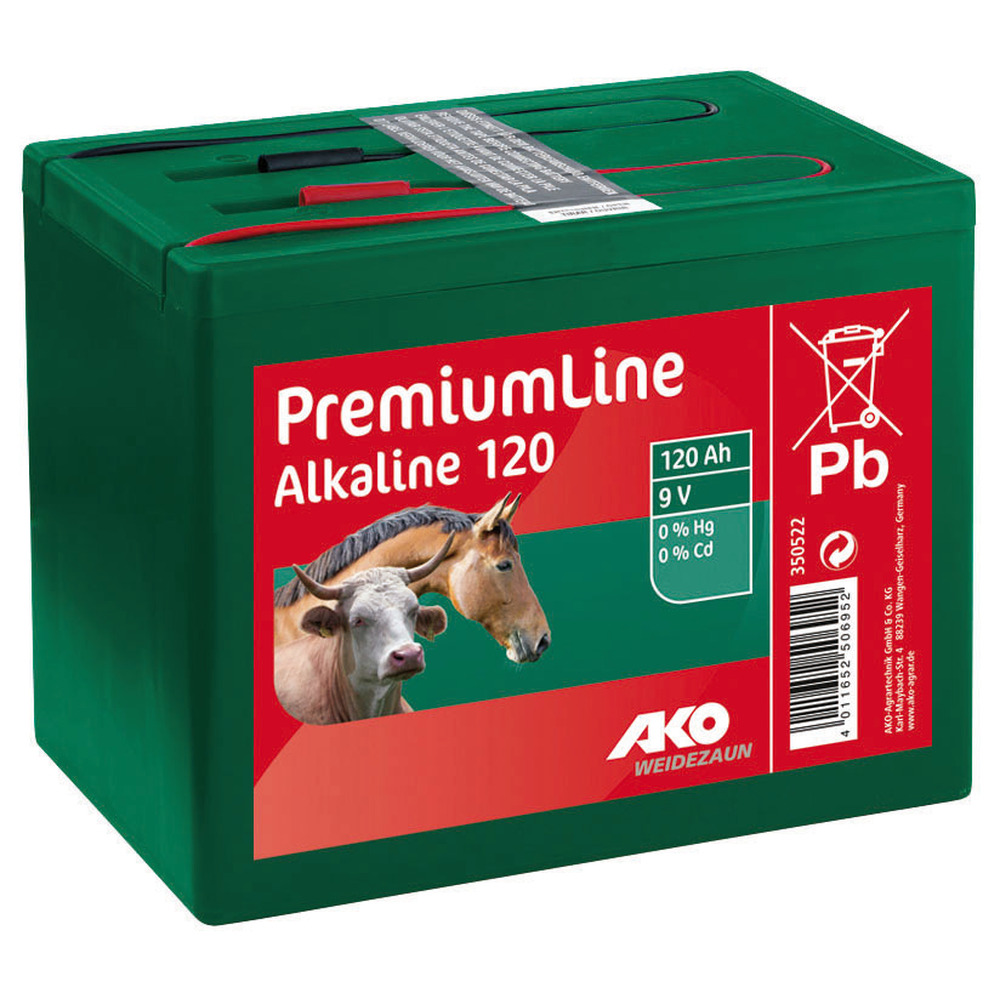 Batterie alcaline pour clôture électrique 9 V, 120 Ah