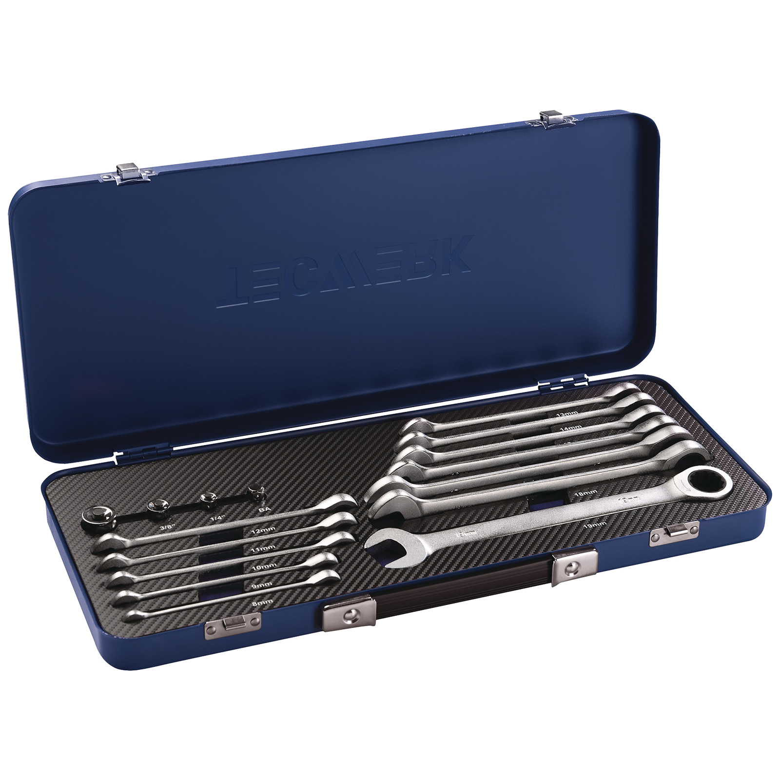 Jeu de clés mixtes à cliquet 17 pièces.