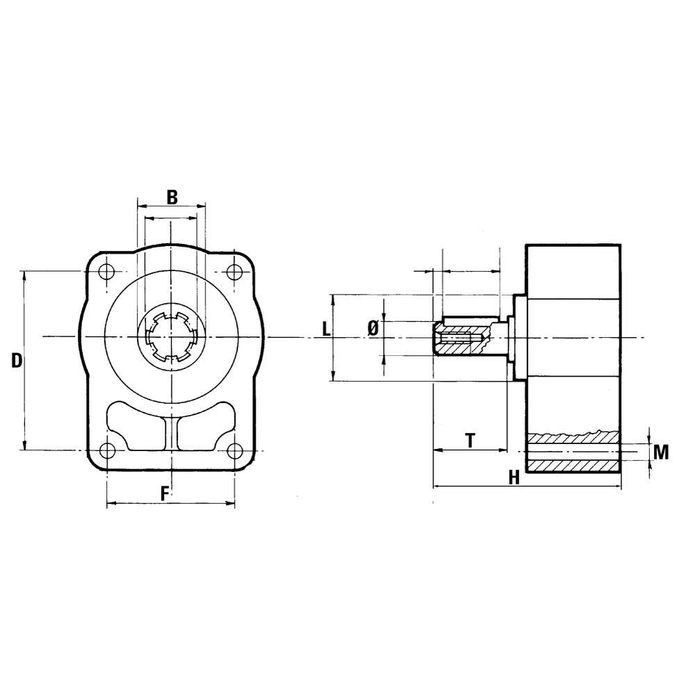 Vorsatzlager für Hydraulikpumpe mit zylindrischer Welle