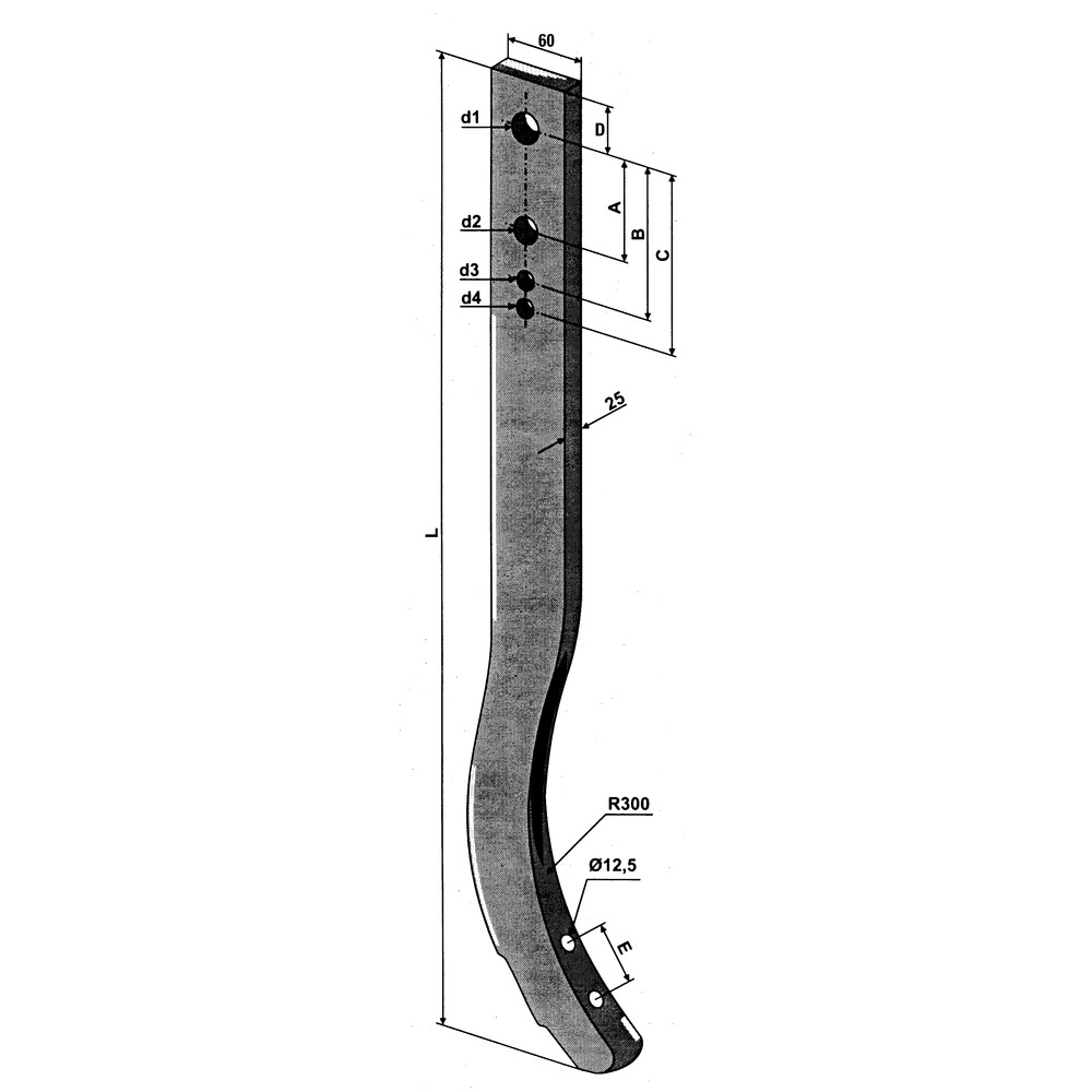 Schwergrubberstiele 60 x 25