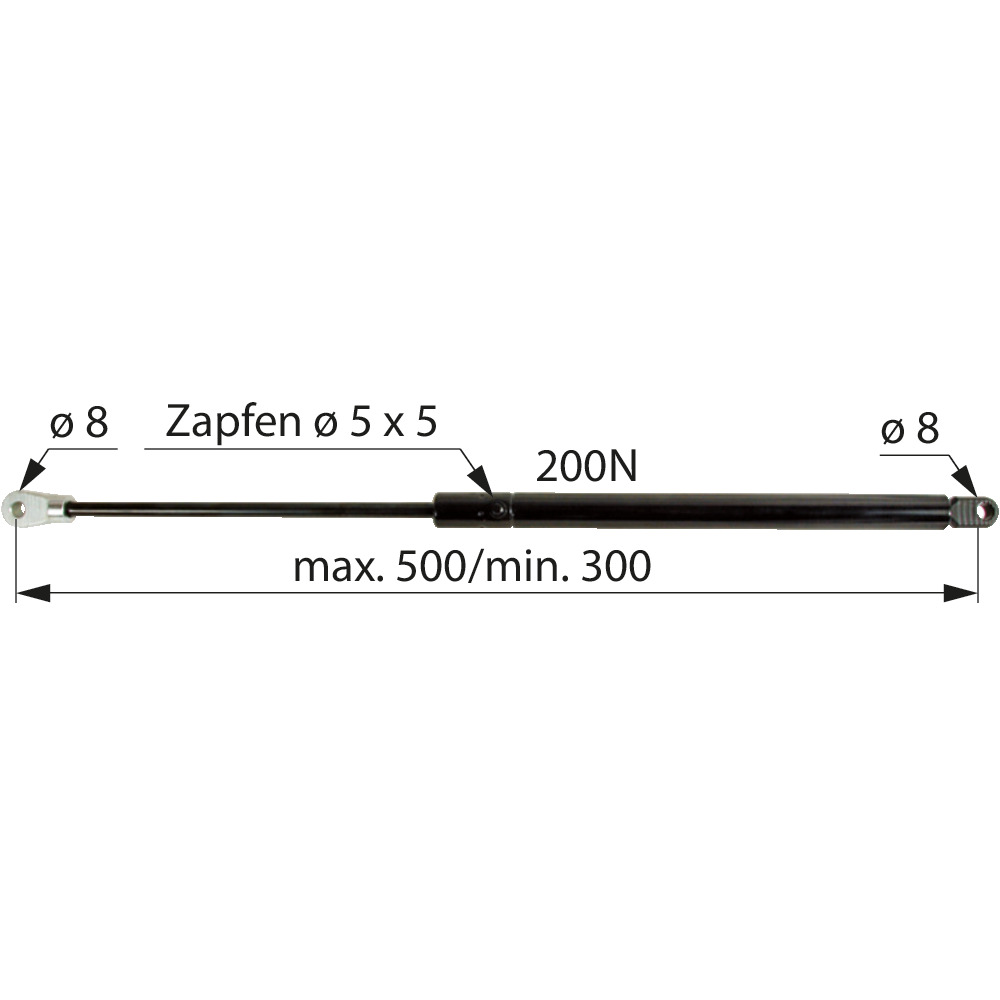 Gasdruckfeder 500/300 200 N