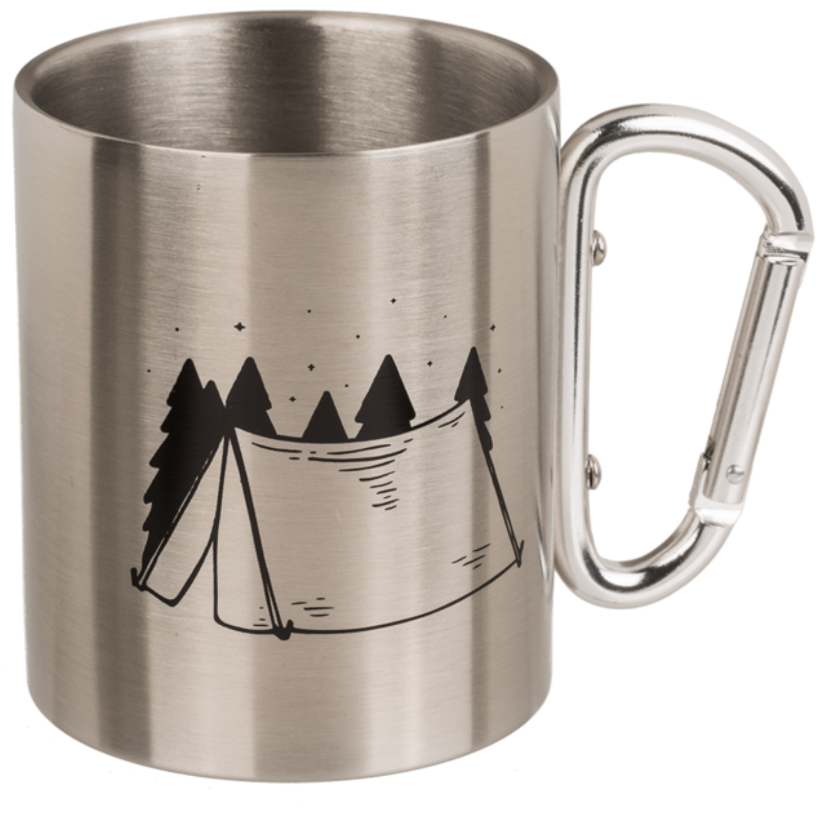 Edelstahlbecher Travel mit Karabiner - verschiedene Motive