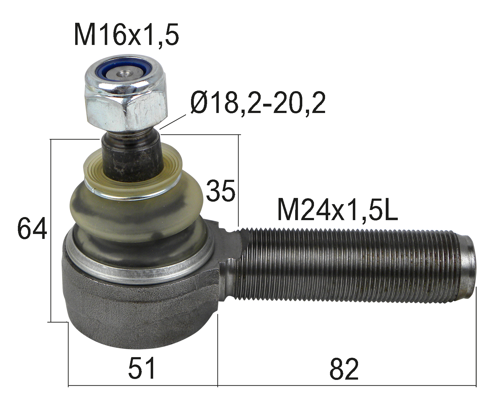 Kugelgelenk M24x1,5 Links