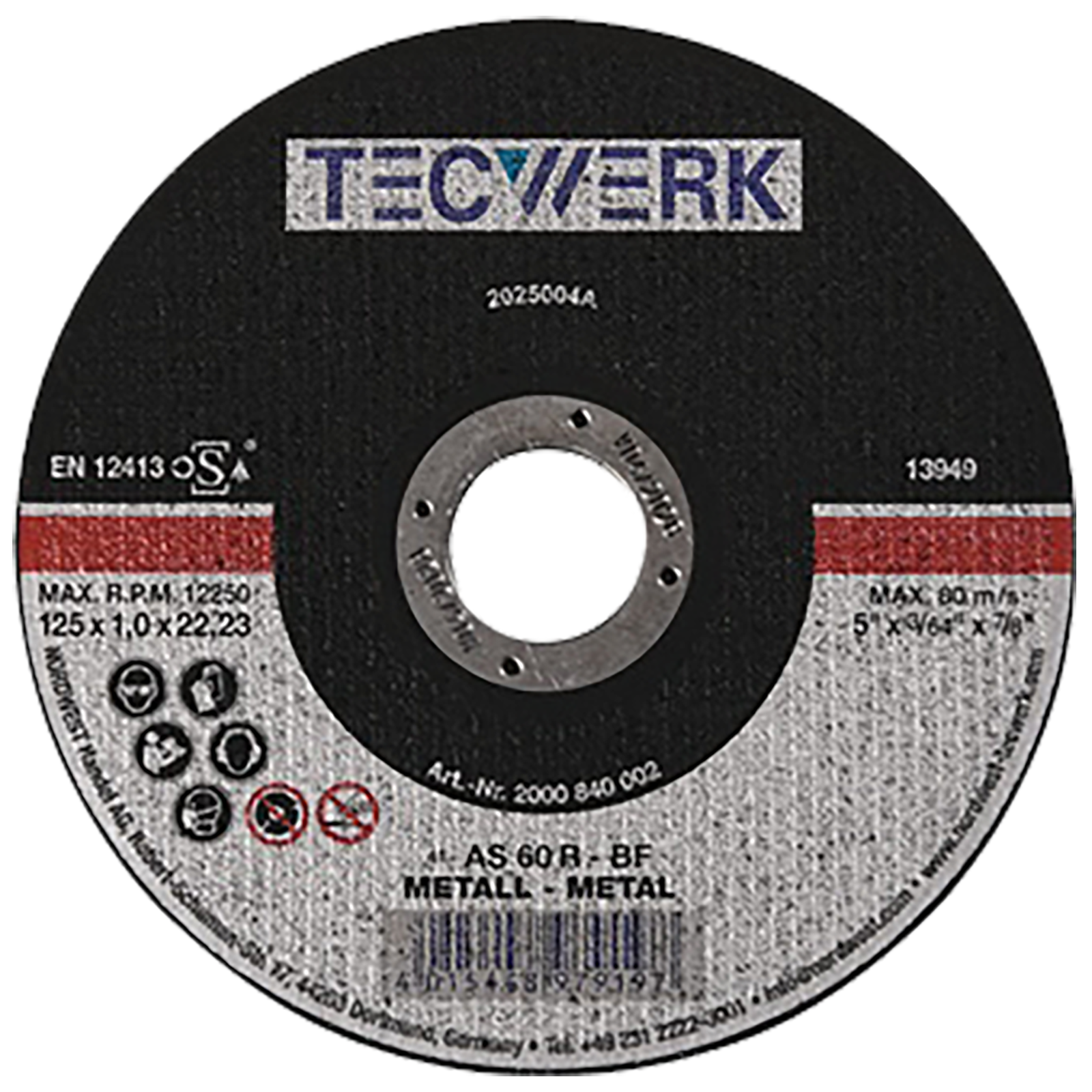 Cutting disc metal 125x2.5mm