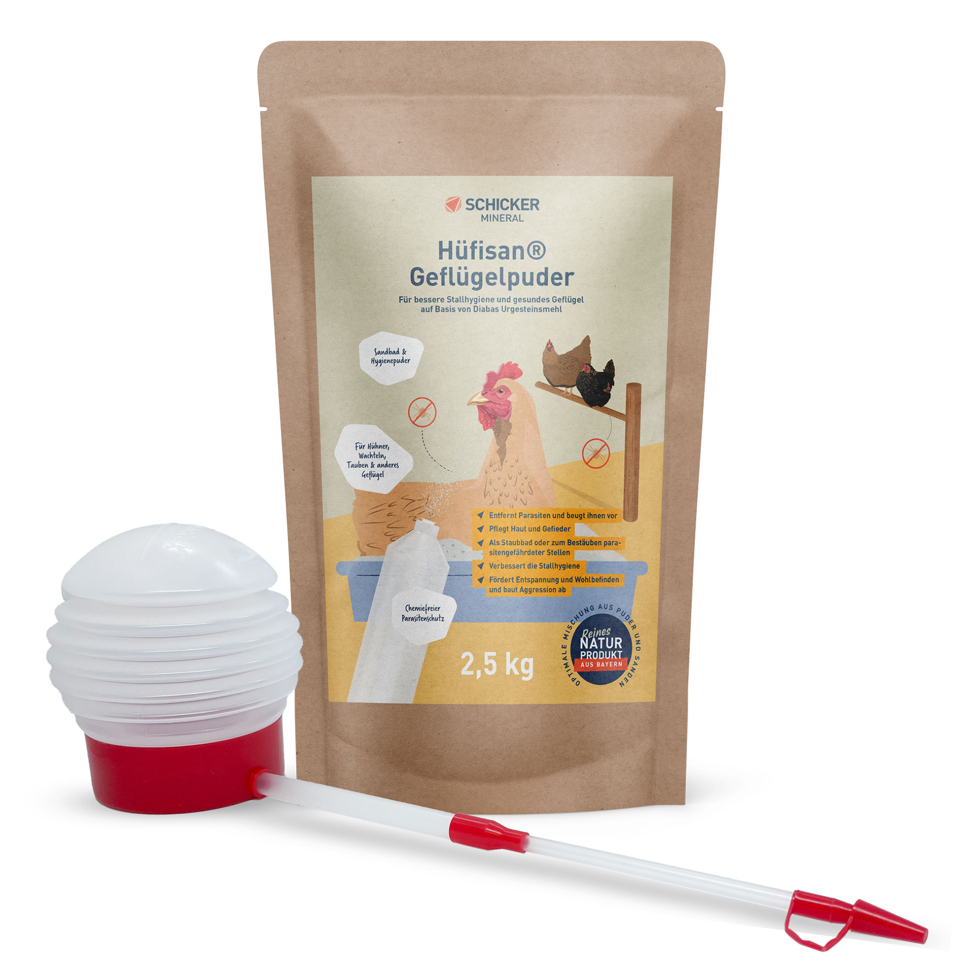 Hüfisan® Hygiene-Kombi Plus - 2,5 kg Sack + Pulverzerstäuber
