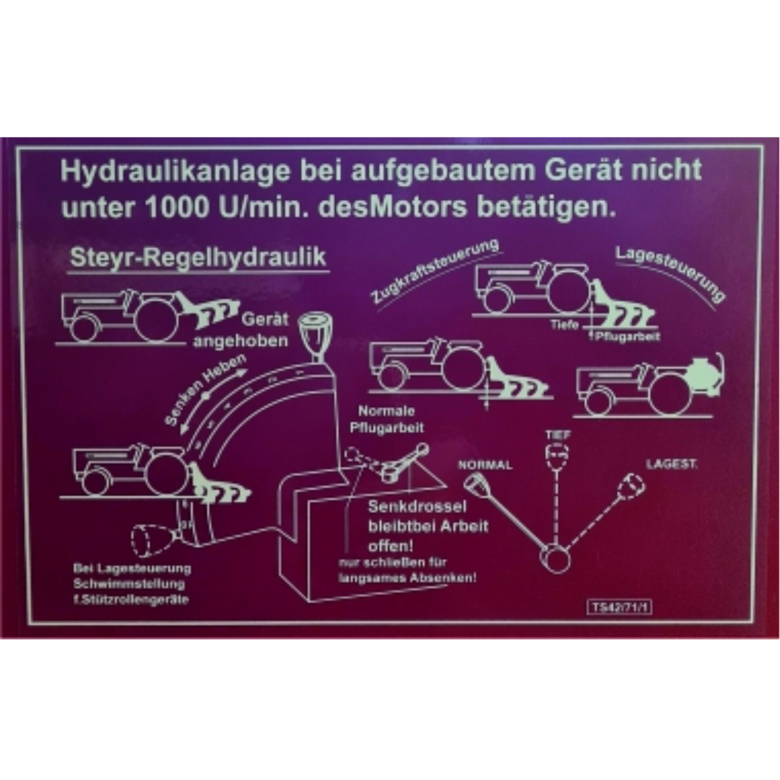 Aufkleber Steyr Regelhydraulik