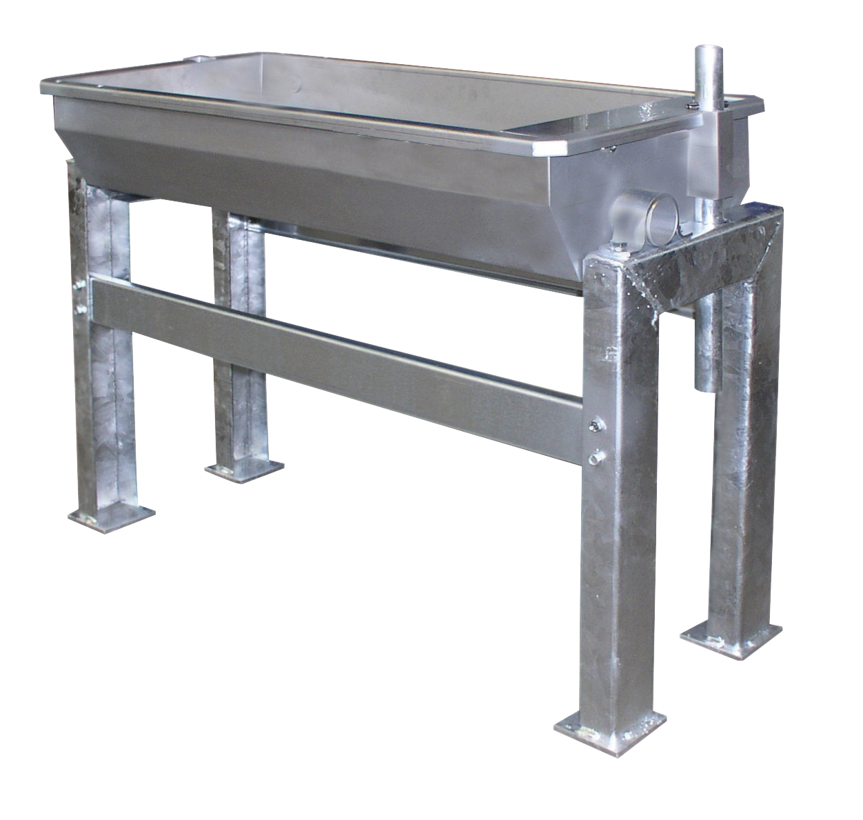 Abbeveratoio ribaltabile in acciaio inox da 30 l con supporto di base