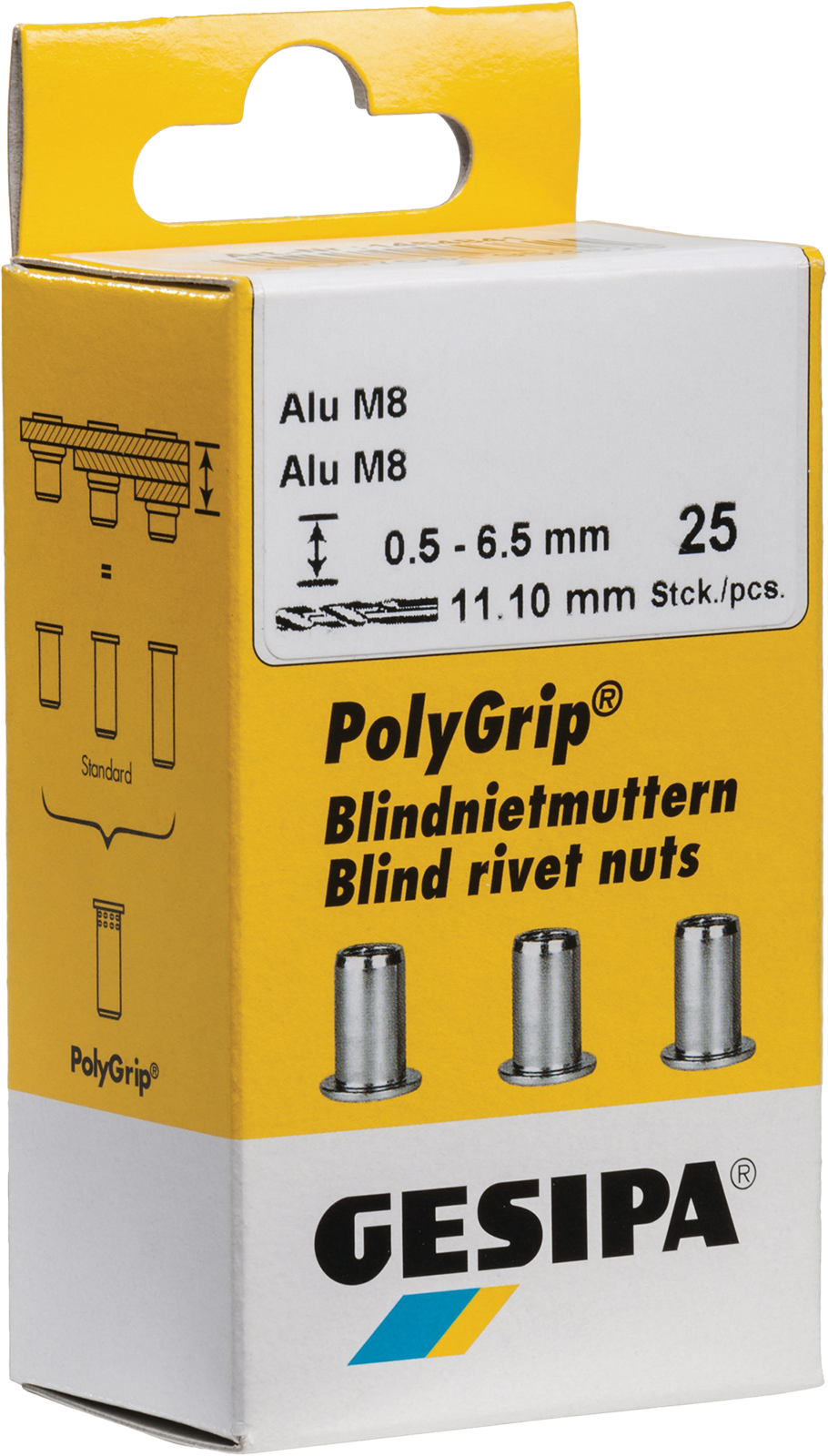 Blindnieten Alu/Stahl Großkopf 25 Stk.