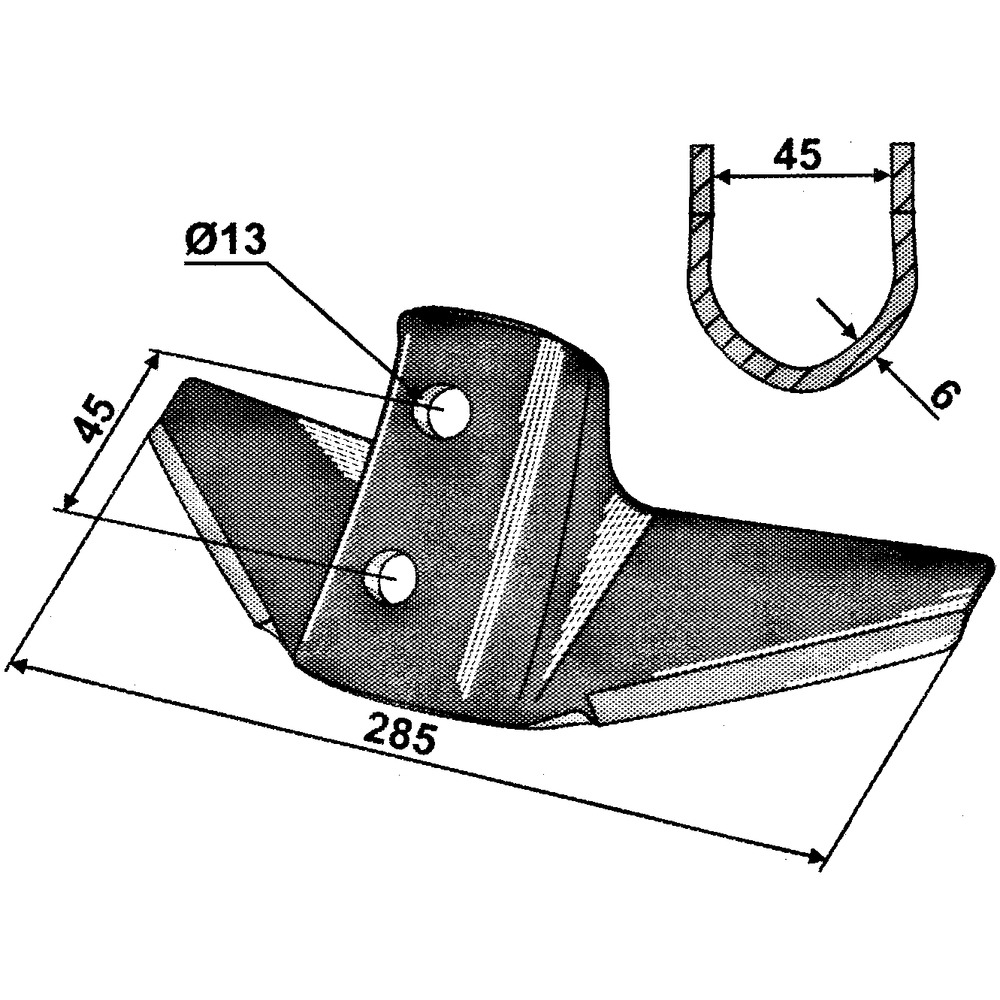 Flügelschar Kongskilde, 285 mm-FA70196