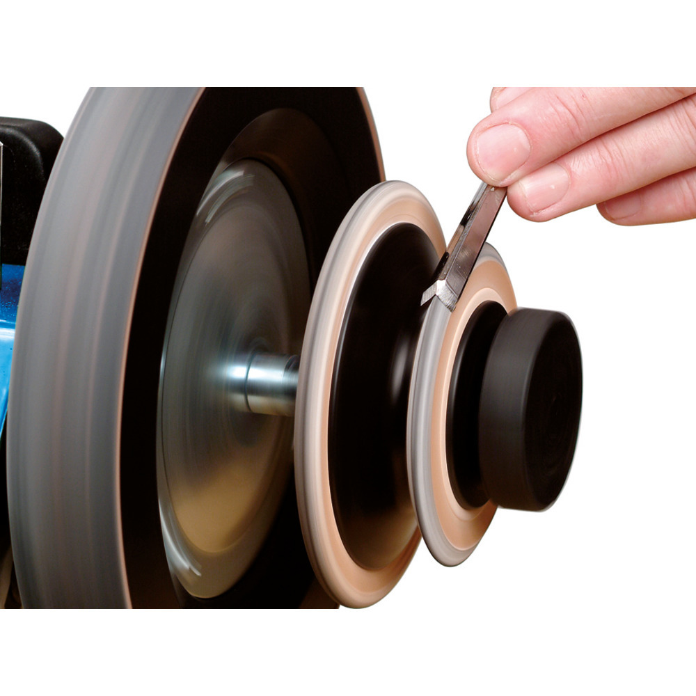 Profiled leather honing wheel