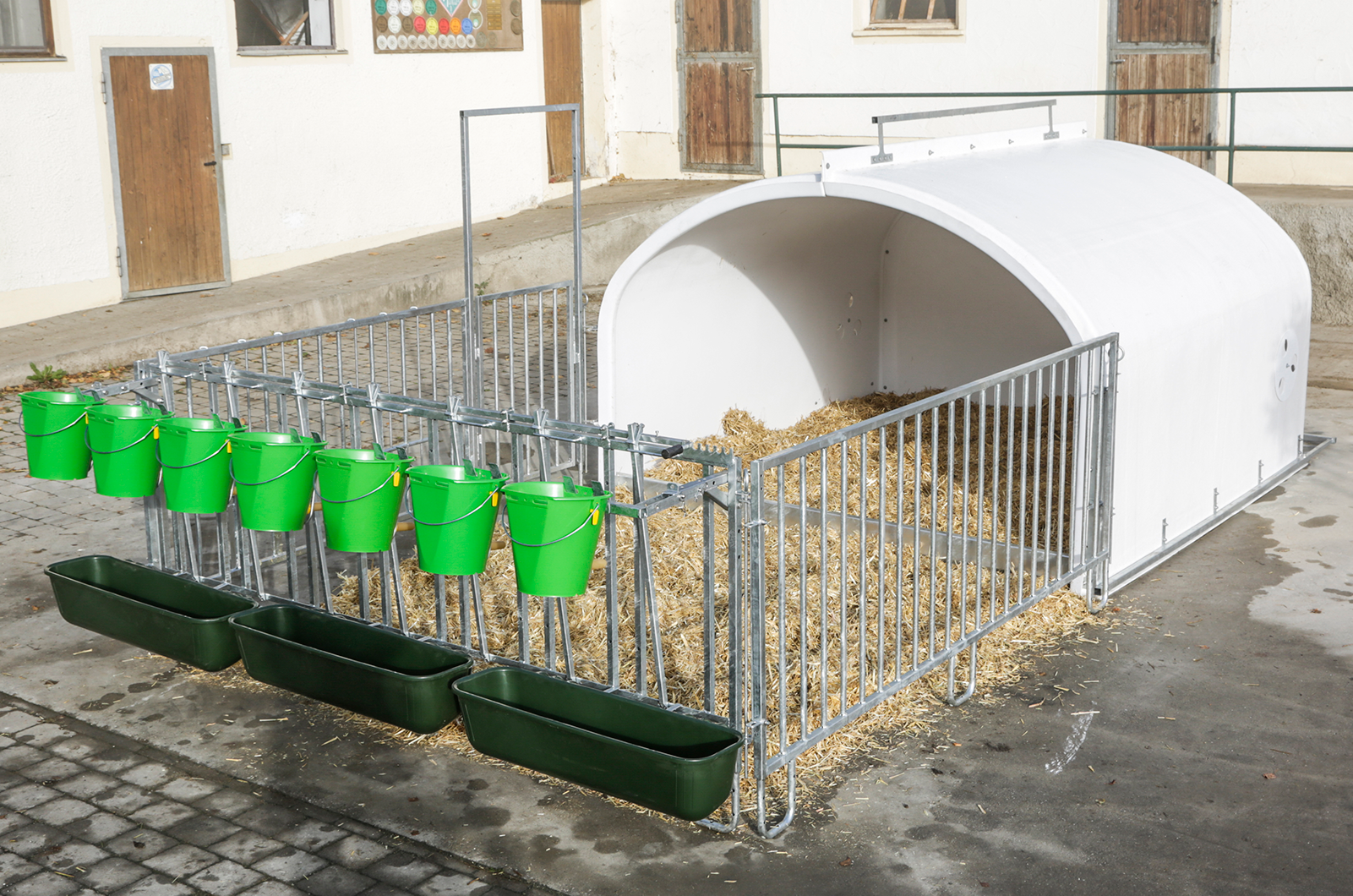 Calf large igloo XXL with fence for 7 calves