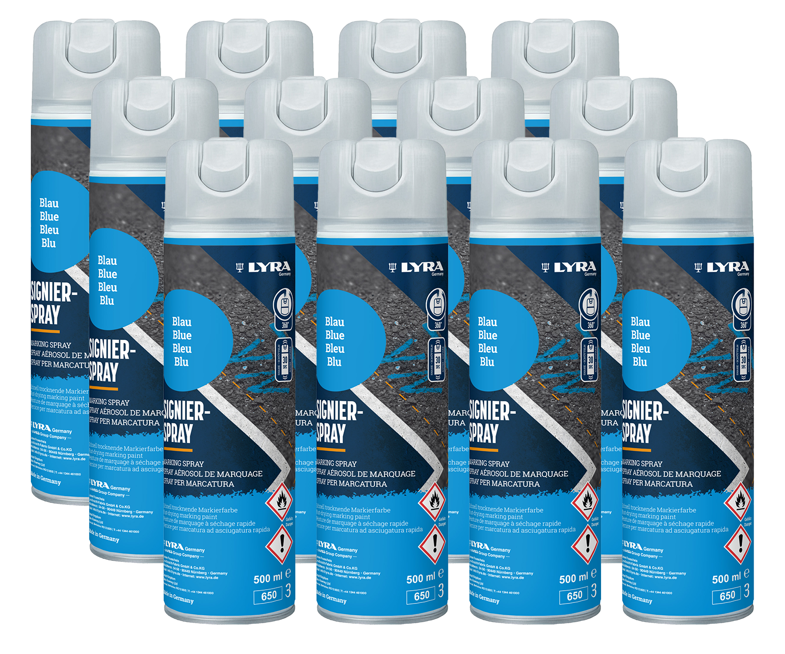 Spray de marquage Lyra bleu SET de 12 pièces