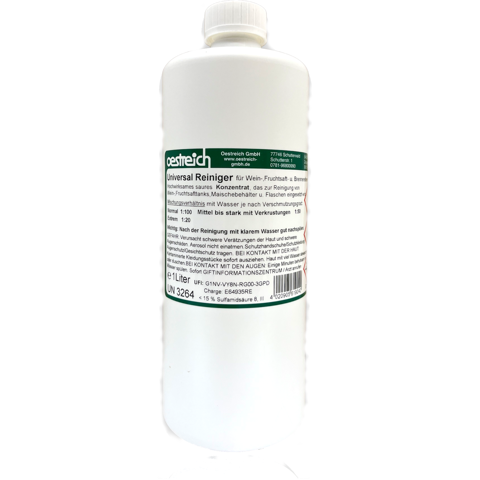 Nettoyant universel pour zones viticoles et distilleries 1 l