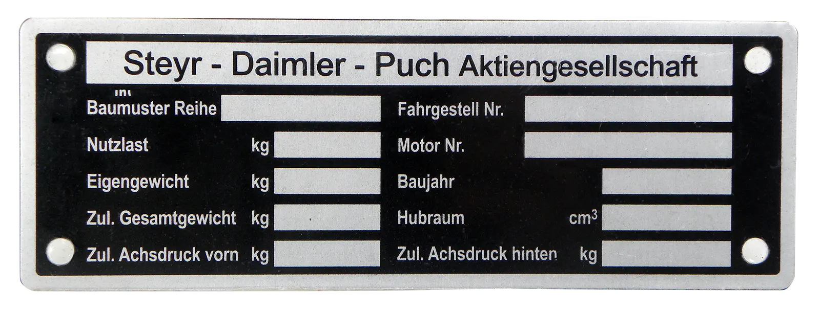 Typenschild zu Steyr