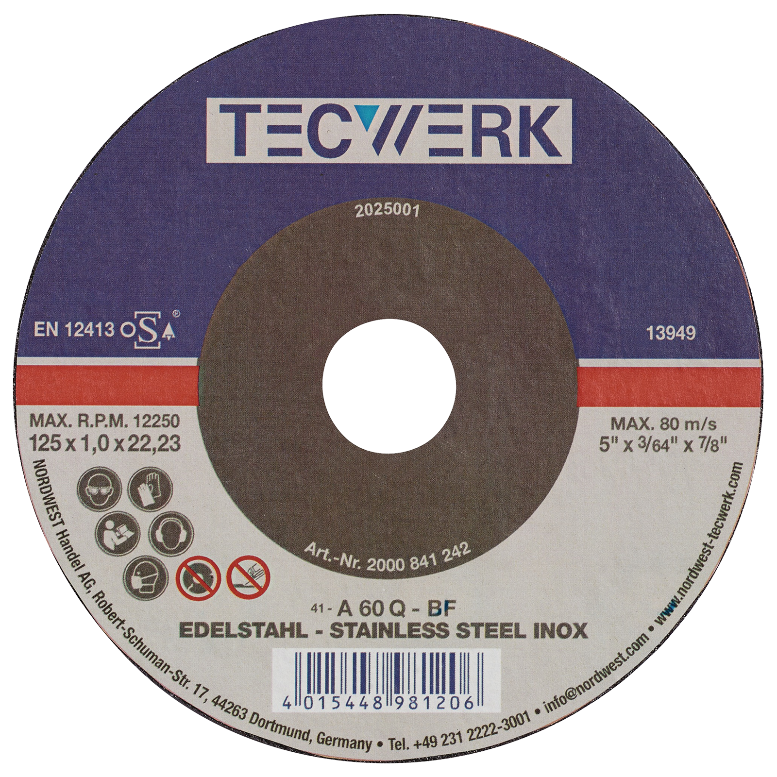 Trennscheibe INOX 230x1,9mm