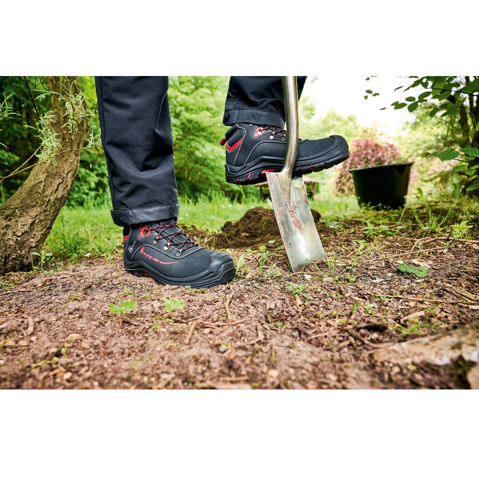 SI-Schnürstiefel S3 Lipari schwarz/rot