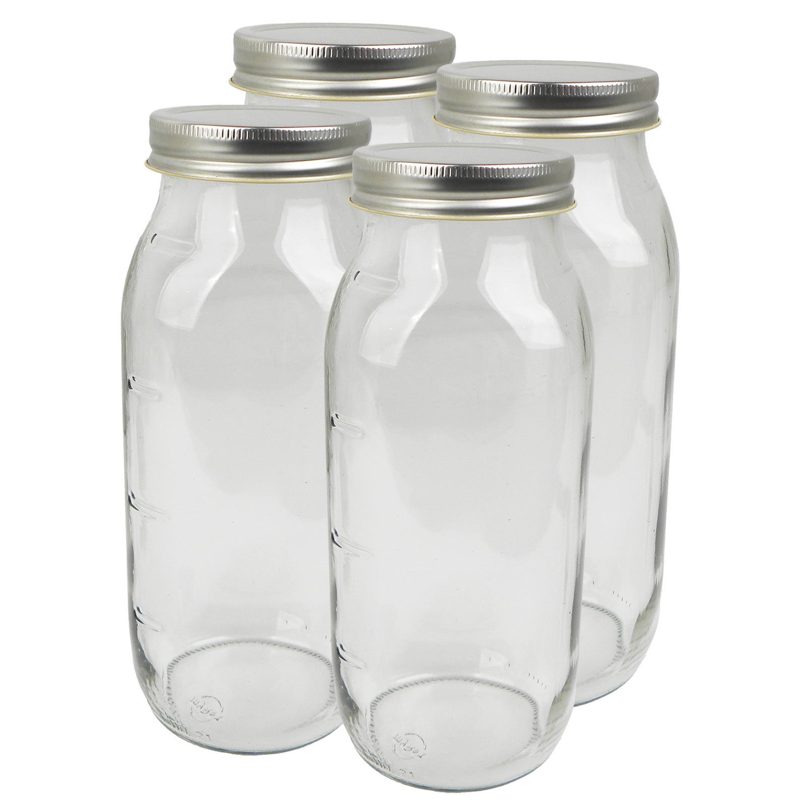 Saftflasche Multi 4-er mit Schraubdeckel silber