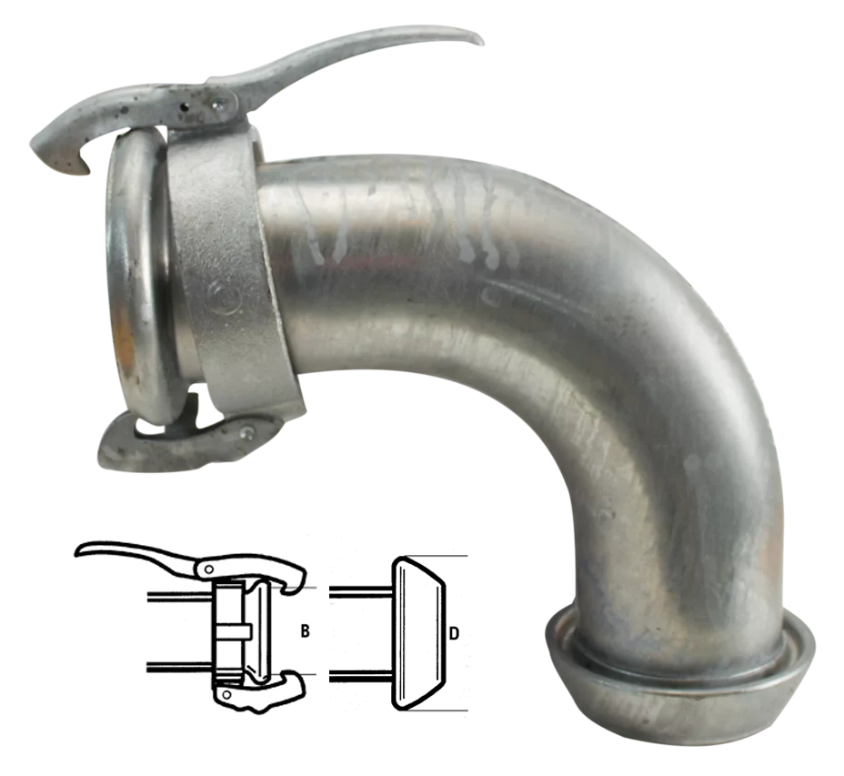 Rohrbogen 90° System Perrot mit Kugel und Becher inklusive Dichtring