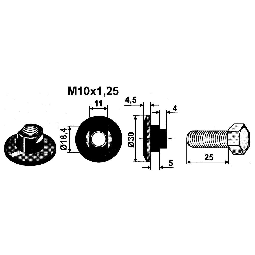 Klingenbolzen passend zu BCS, Vogel &amp; Noot, zu 4mm Klingen-FA104097