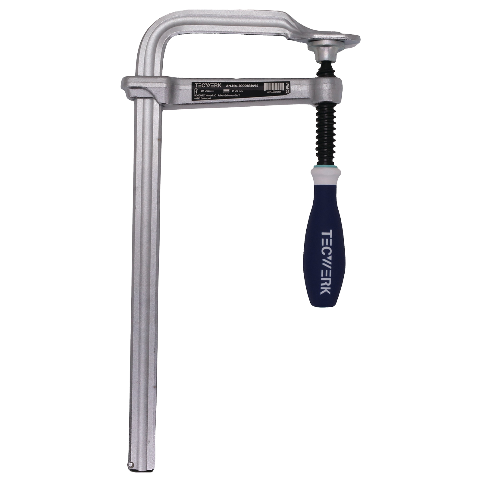 Morsettiera a vite interamente in acciaio con impugnatura a 3 componenti