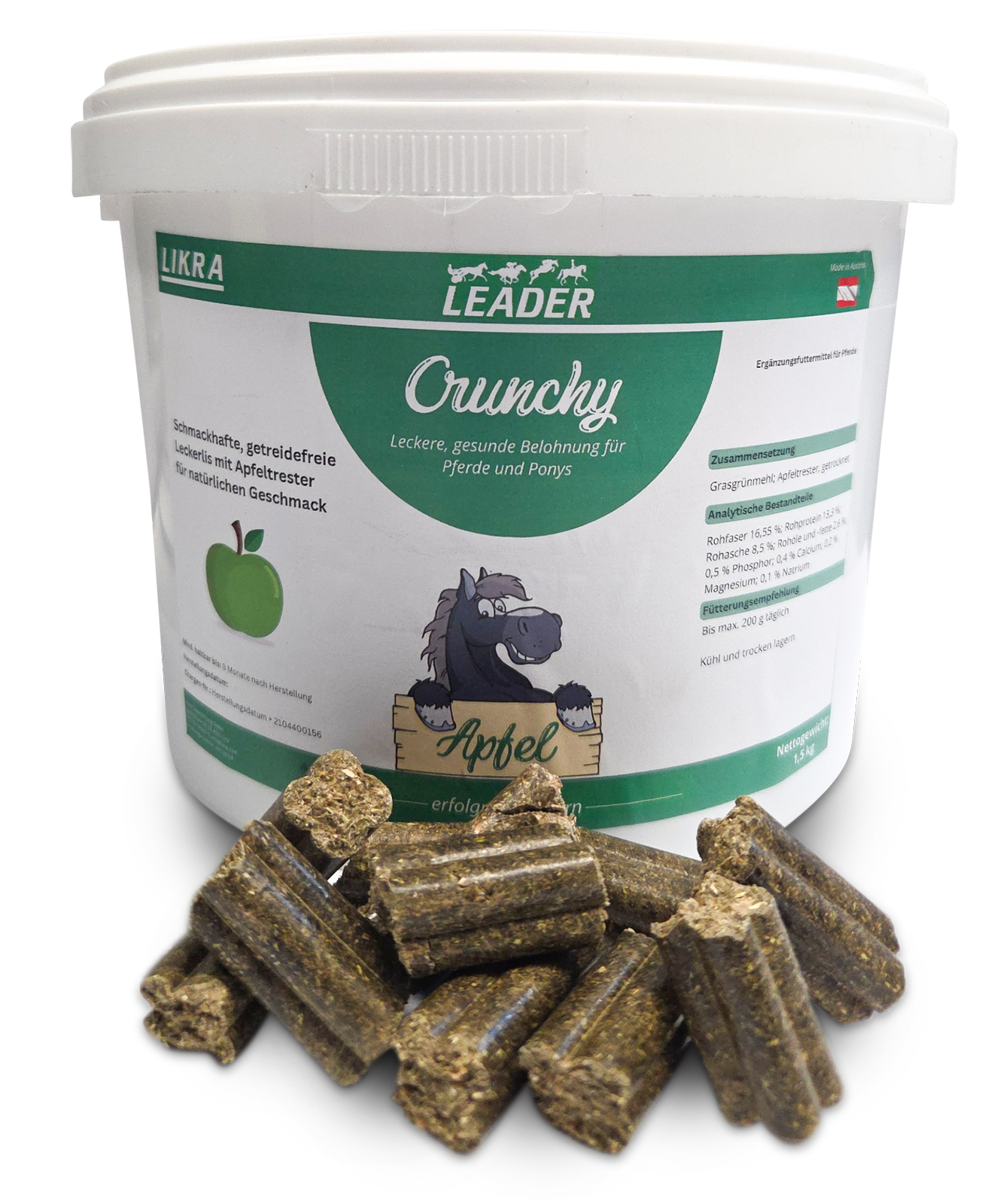 Pferdefutter Crunchy Apfel 1,5 Kg
