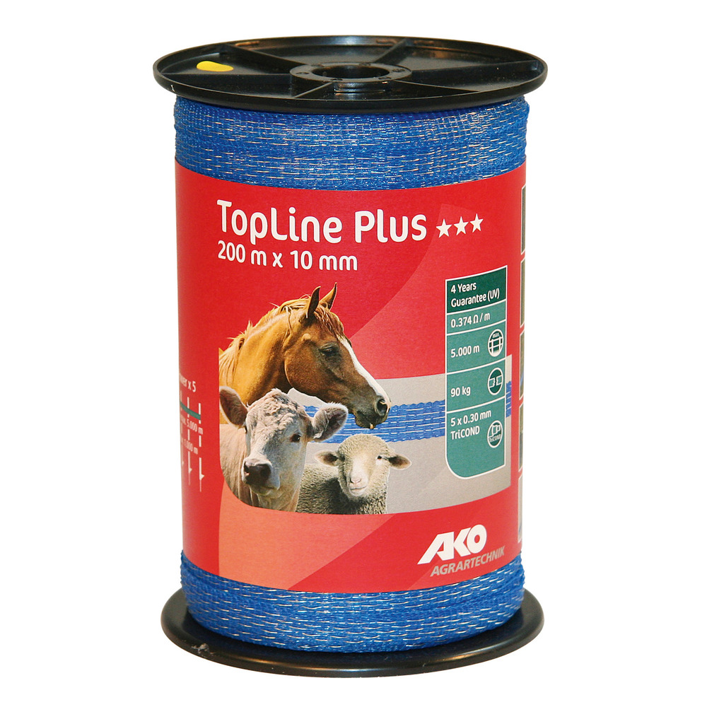 Weidezaunband TopLine Plus blau, 10 mm / 200 m
