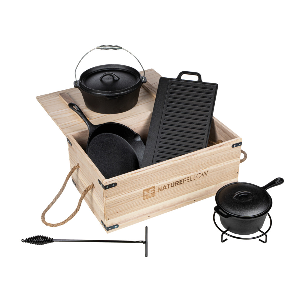 Kochtopf Set 9-tlg. Dutch Oven in Holzbox-FA116751