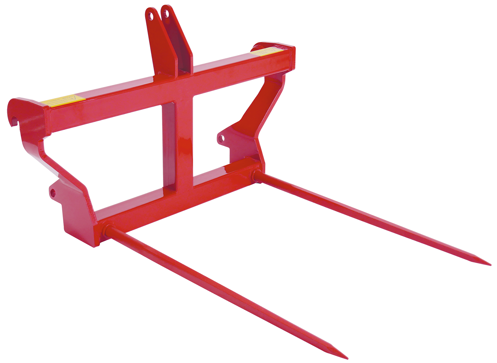 Bale fork with Euro and three-point attachment, 2 tines
