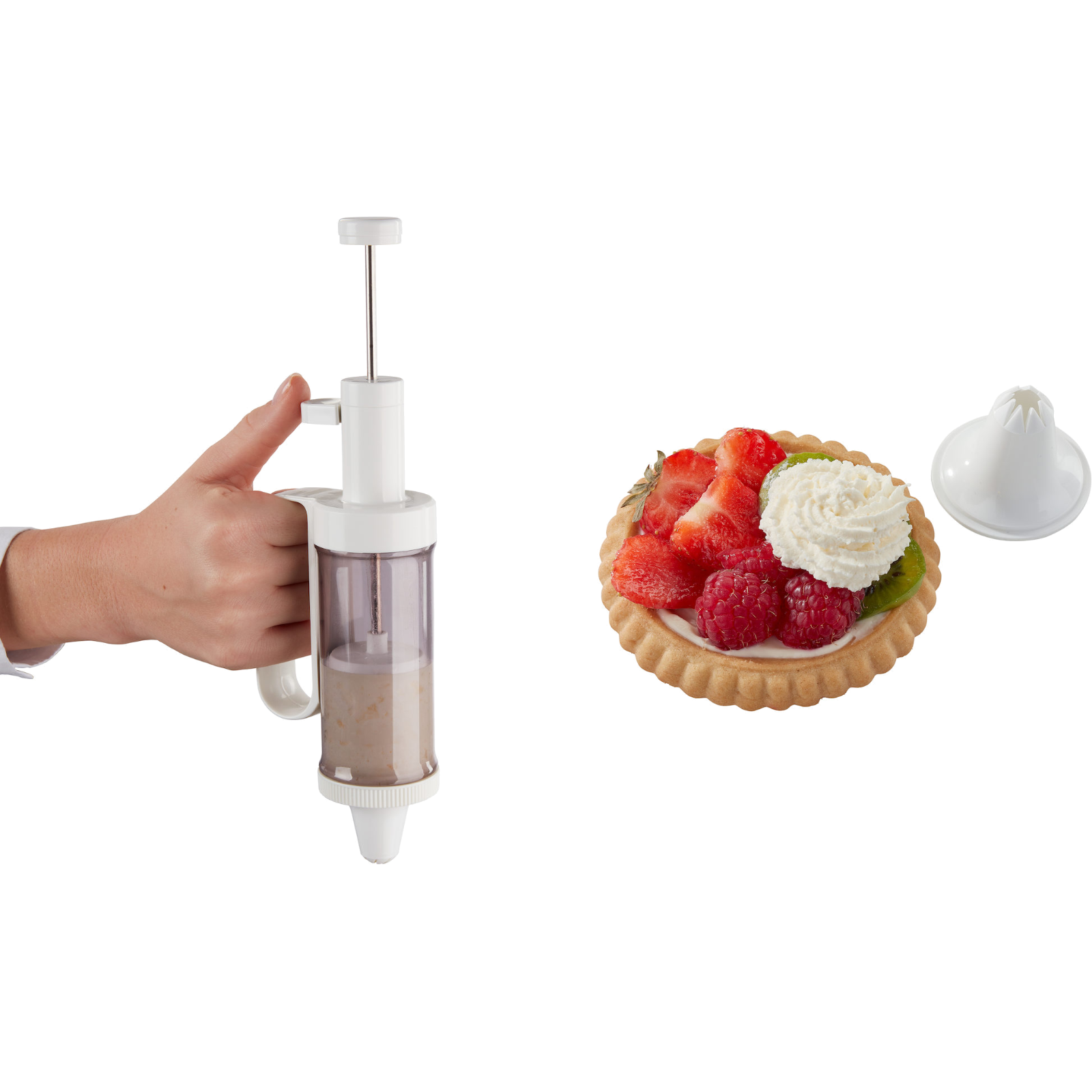  Einhand-Garnierspritze mit 6 Formtüllen 