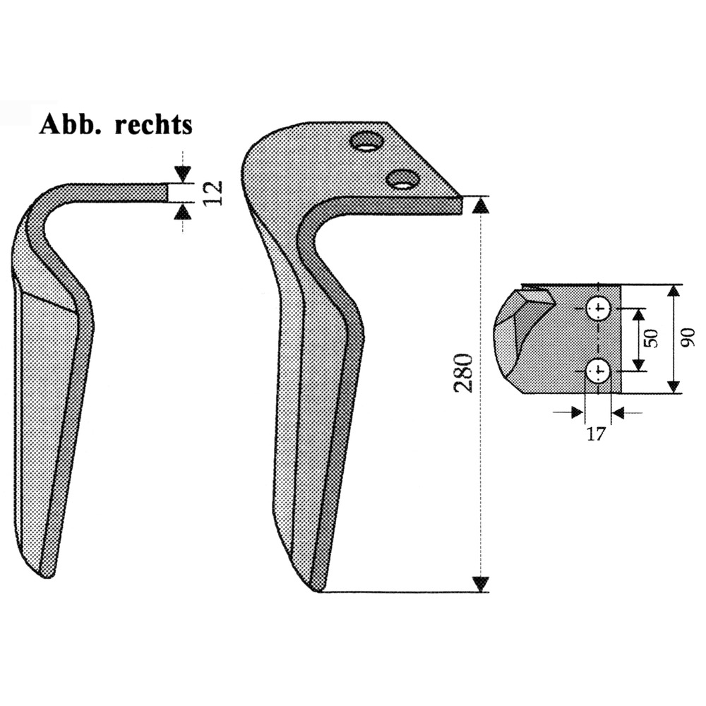 Kreiseleggenzinke links, 90x12mm