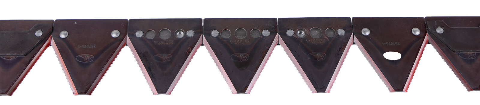 Mähmesser 160cm, 21 Klingen, 8 Reinigungsplatten, 2 Gewindebohrungen M8, LA=122,5mm anstelle Rapid 253012